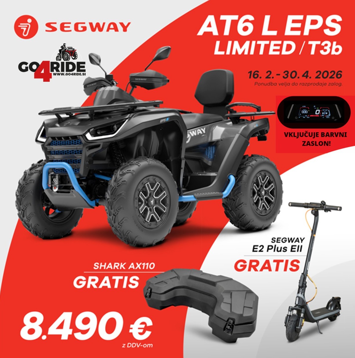 AKCIJA ŠTIRIKOLESNIKI SEGWAY T3B